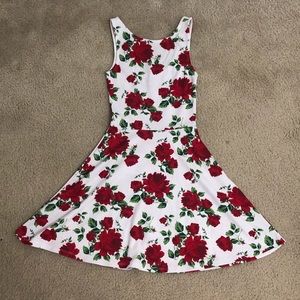 H&M rose skater dress
